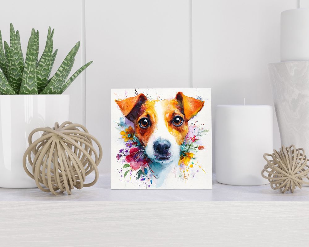 Tegel 15X15 Cm Met Fox Terrier Cadeau Decoratie | Tegeltjes Met Tekst | Tegeltjes Met Spreuken | Collega | Oma | Opa | Pensioen | Mama | Papa | Vriend Tegel 15x15 cm Fox Terrier
