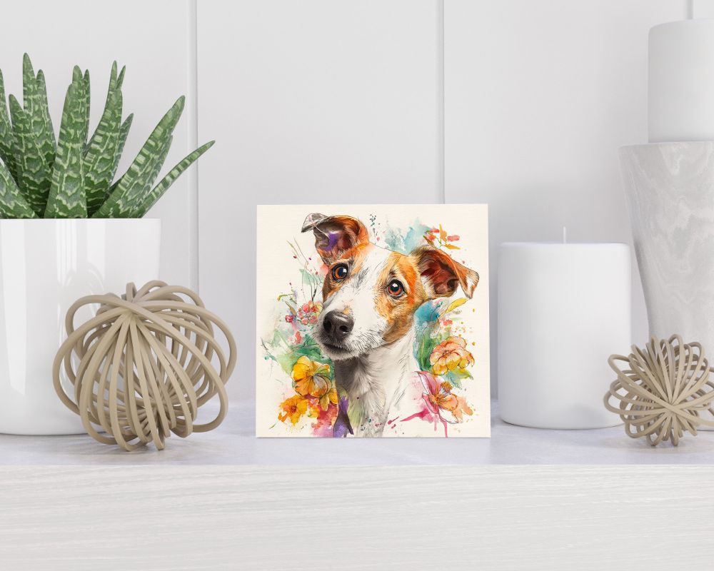 Tegel 15X15 Cm Met Fox Terrier Cadeau Decoratie | Tegeltjes Met Tekst | Tegeltjes Met Spreuken | Collega | Oma | Opa | Pensioen | Mama | Papa | Vriend Tegel 15x15 cm Fox Terrier