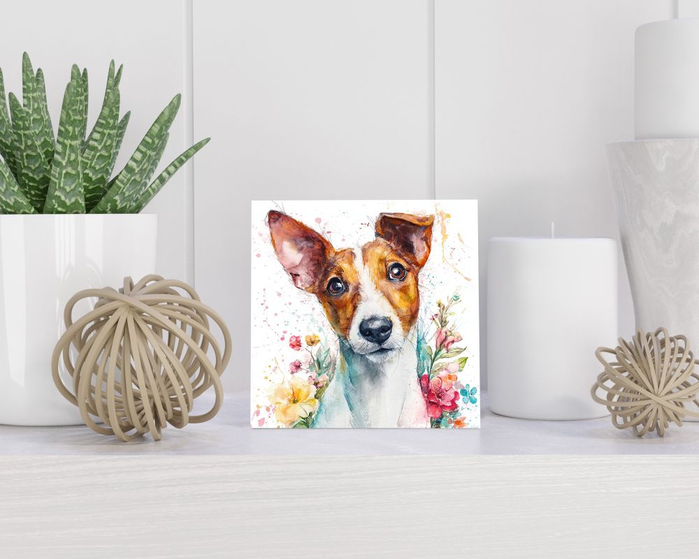 Tegel 15X15 Cm Met Fox Terrier Cadeau Decoratie | Tegeltjes Met Tekst | Tegeltjes Met Spreuken | Collega | Oma | Opa | Pensioen | Mama | Papa | Vriend Tegel 15x15 cm Fox Terrier