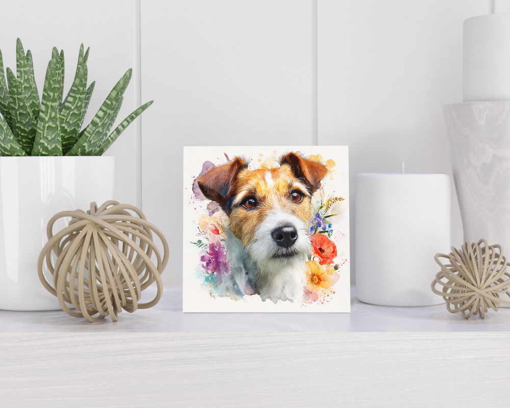 Tegel 15X15 Cm Met Fox Terrier Cadeau Decoratie | Tegeltjes Met Tekst | Tegeltjes Met Spreuken | Collega | Oma | Opa | Pensioen | Mama | Papa | Vriend Tegel 15x15 cm Fox Terrier