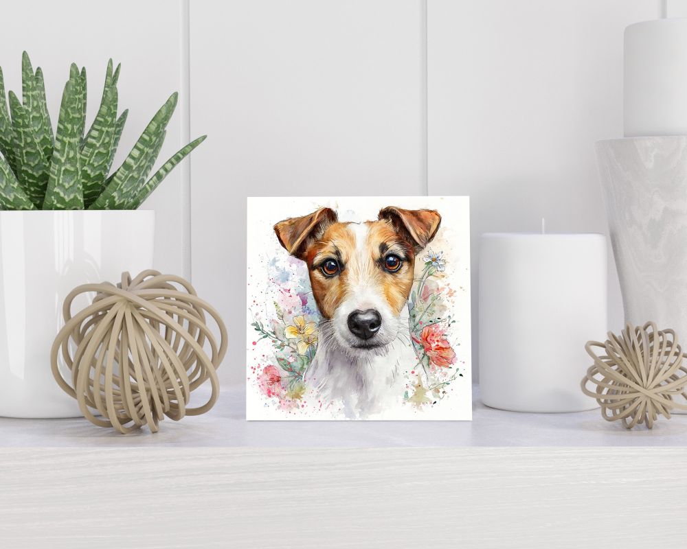 Tegel 15X15 Cm Met Fox Terrier Cadeau Decoratie | Tegeltjes Met Tekst | Tegeltjes Met Spreuken | Collega | Oma | Opa | Pensioen | Mama | Papa | Vriend Tegel 15x15 cm Fox Terrier