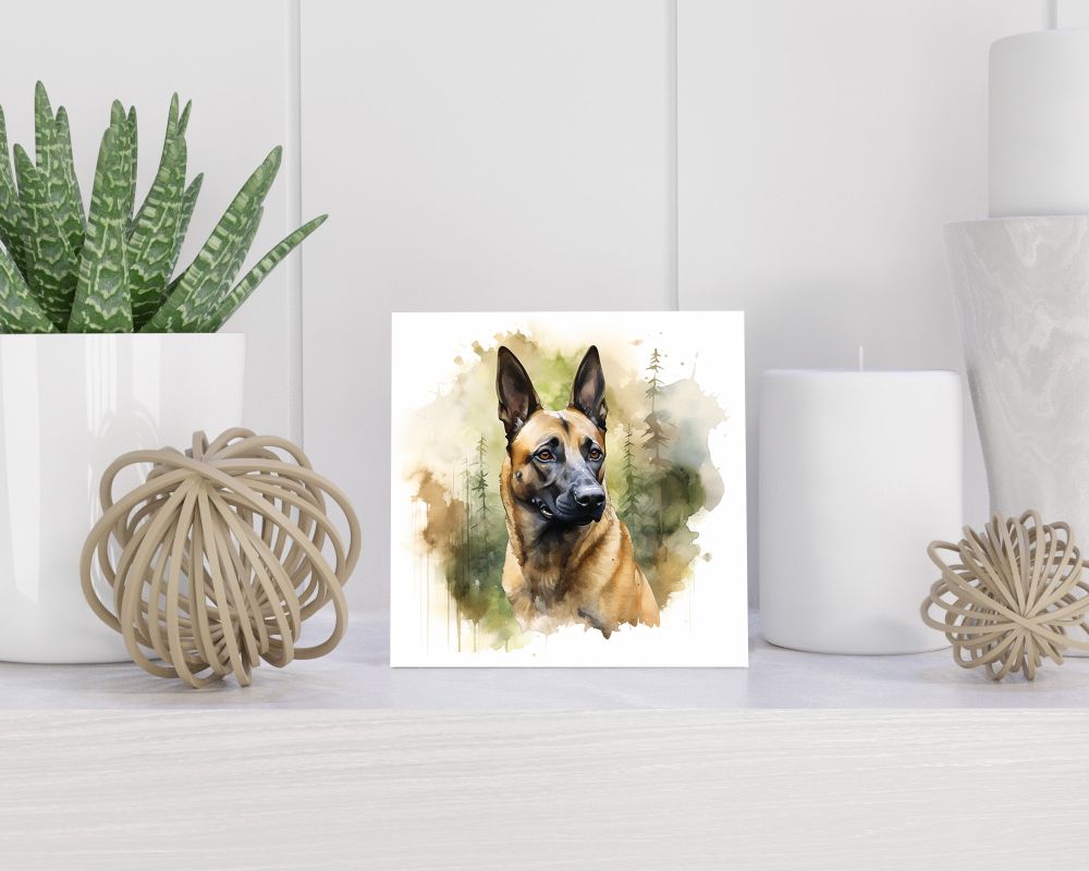 Tegel 15X15 Cm Met Belgische Herder (Mechelse) Cadeau Decoratie | Tegeltjes Met Tekst | Tegeltjes Met Spreuken | Collega | Oma | Opa | Pensioen | Mama | Papa | Vriend Tegel 15x15 cm Belgische Herder (Mechelse)