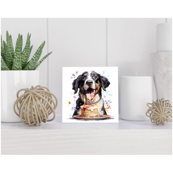 Tegel 15X15 Cm Met Grote Zwitserse Sennenhond Cadeau Decoratie | Tegeltjes Met Tekst | Tegeltjes Met Spreuken | Collega | Oma | Opa | Pensioen | Mama | Papa | Vriend Tegel 15x15 cm Grote Zwitserse Sennenhond