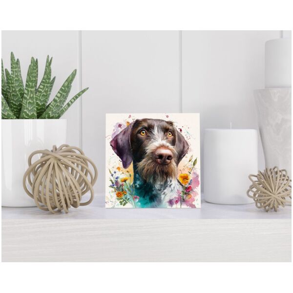 Tegel 15X15 Cm Met Duitse Staande Draadhaar Cadeau Decoratie | Tegeltjes Met Tekst | Tegeltjes Met Spreuken | Collega | Oma | Opa | Pensioen | Mama | Papa | Vriend Tegel 15x15 cm Duitse Staande Draadhaar