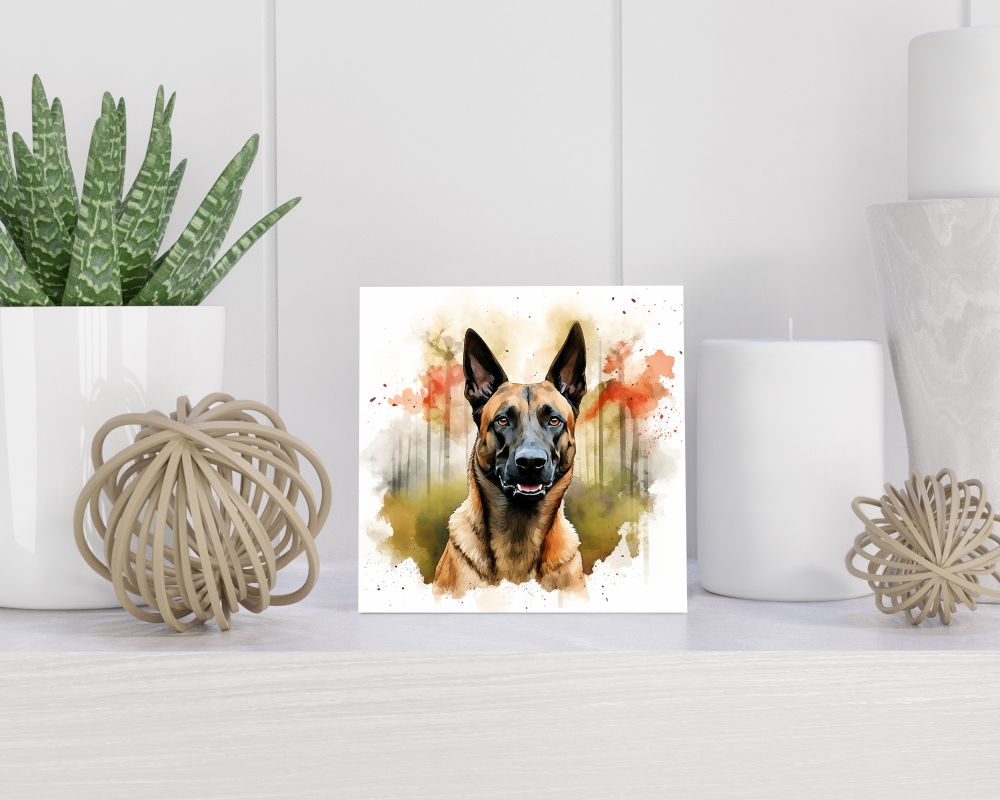 Tegel 15X15 Cm Met Belgische Herder (Groenendaeler) Cadeau Decoratie | Tegeltjes Met Tekst | Tegeltjes Met Spreuken | Collega | Oma | Opa | Pensioen | Mama | Papa | Vriend Tegel 15x15 cm Belgische Herder (Groenendaeler)