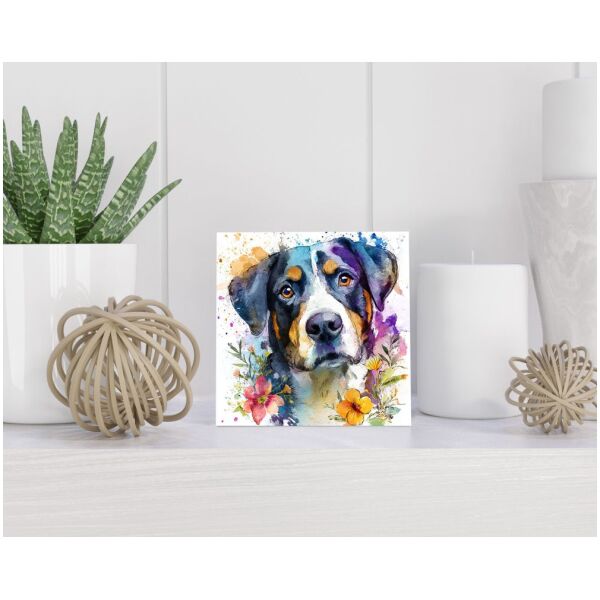 Tegel 15X15 Cm Met Grote Zwitserse Sennenhond Cadeau Decoratie | Tegeltjes Met Tekst | Tegeltjes Met Spreuken | Collega | Oma | Opa | Pensioen | Mama | Papa | Vriend Tegel 15x15 cm Grote Zwitserse Sennenhond