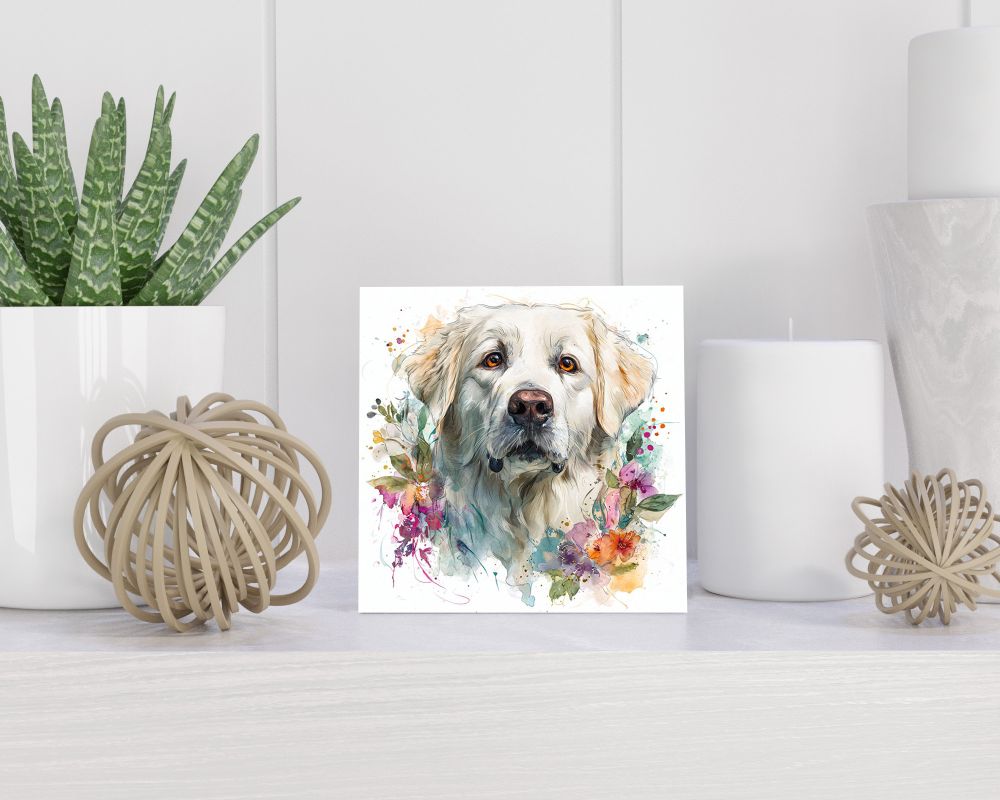 Tegel 15X15 Cm Met Pyreneese Berghond Cadeau Decoratie | Tegeltjes Met Tekst | Tegeltjes Met Spreuken | Collega | Oma | Opa | Pensioen | Mama | Papa | Vriend Tegel 15x15 cm Pyreneese Berghond