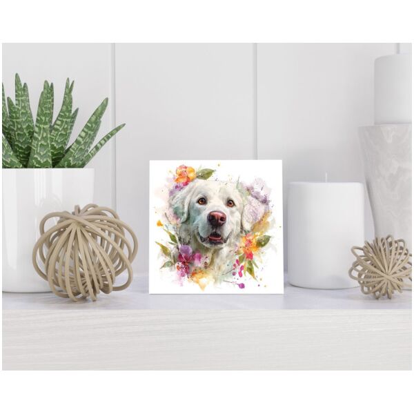 Tegel 15X15 Cm Met Pyreneese Berghond Cadeau Decoratie | Tegeltjes Met Tekst | Tegeltjes Met Spreuken | Collega | Oma | Opa | Pensioen | Mama | Papa | Vriend Tegel 15x15 cm Pyreneese Berghond