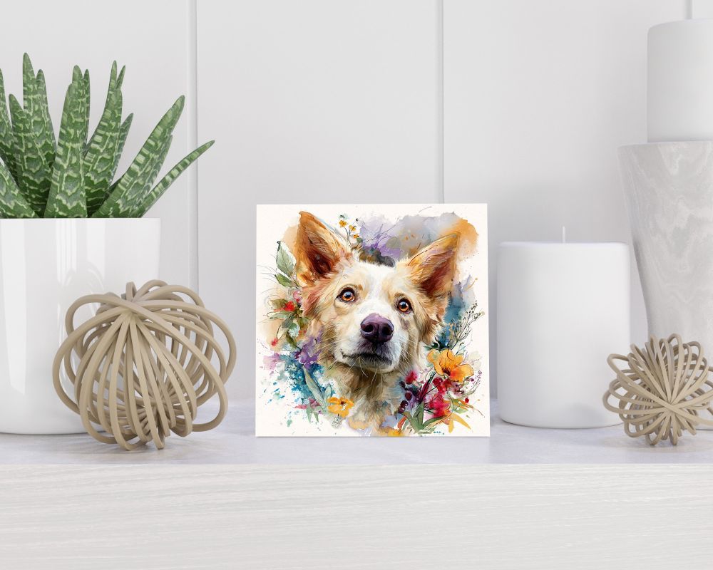 Tegel 15X15 Cm Met Groenlandse Hond Cadeau Decoratie | Tegeltjes Met Tekst | Tegeltjes Met Spreuken | Collega | Oma | Opa | Pensioen | Mama | Papa | Vriend Tegel 15x15 cm Groenlandse Hond