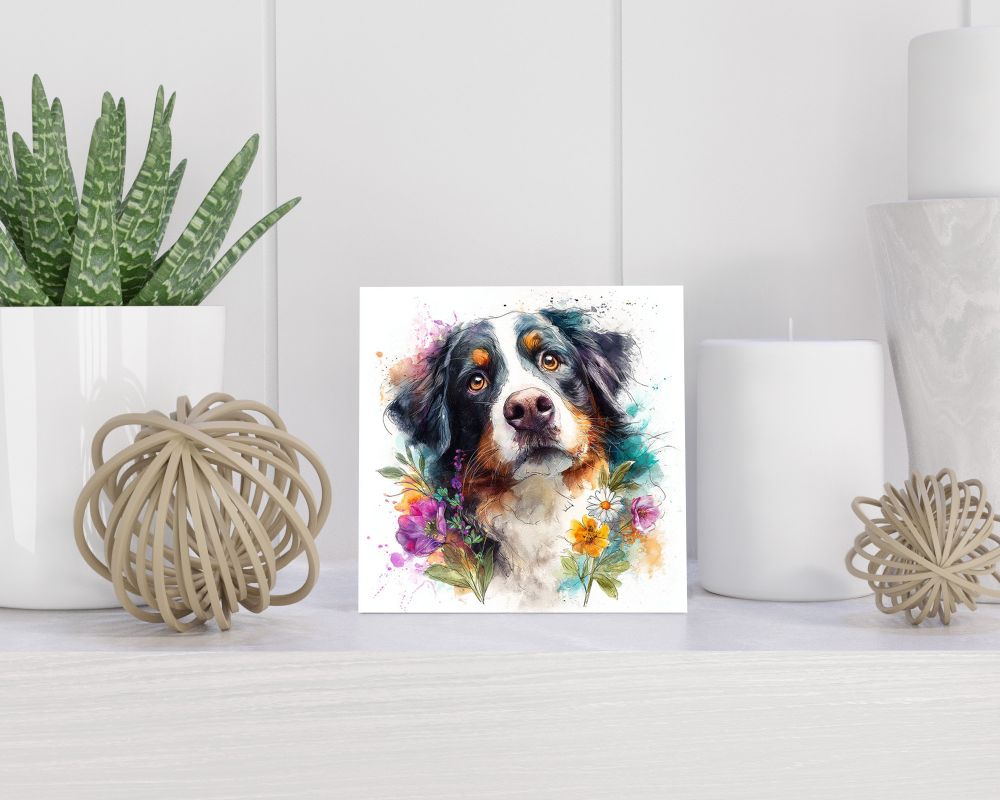 Tegel 15X15 Cm Met Berner Sennenhond Cadeau Decoratie | Tegeltjes Met Tekst | Tegeltjes Met Spreuken | Collega | Oma | Opa | Pensioen | Mama | Papa | Vriend Tegel 15x15 cm Berner Sennenhond