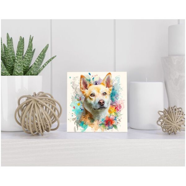 Tegel 15X15 Cm Met Groenlandse Hond Cadeau Decoratie | Tegeltjes Met Tekst | Tegeltjes Met Spreuken | Collega | Oma | Opa | Pensioen | Mama | Papa | Vriend Tegel 15x15 cm Groenlandse Hond