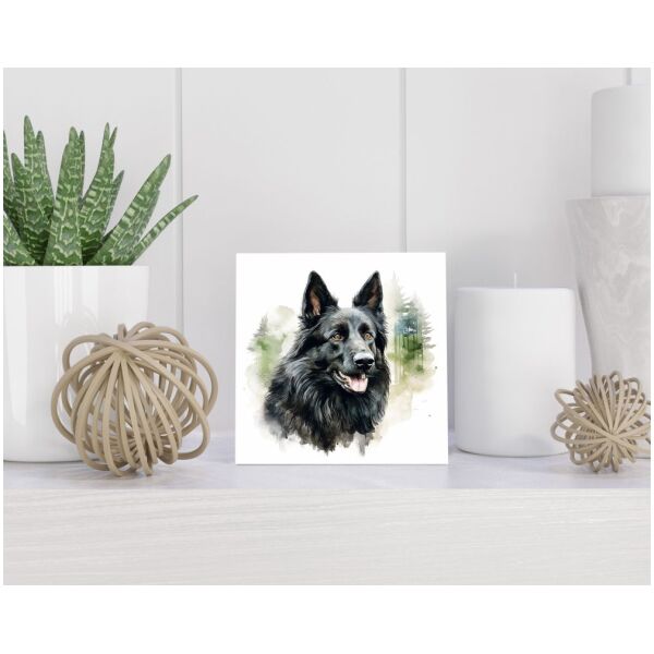 Tegel 15x15 cm Belgische Herder (Groenendaeler)