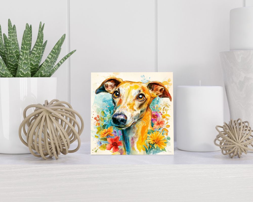 Tegel 15X15 Cm Met Greyhound Cadeau Decoratie | Tegeltjes Met Tekst | Tegeltjes Met Spreuken | Collega | Oma | Opa | Pensioen | Mama | Papa | Vriend Tegel 15x15 cm Greyhound