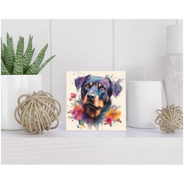 Tegel 15X15 Cm Met Rottweiler Cadeau Decoratie | Tegeltjes Met Tekst | Tegeltjes Met Spreuken | Collega | Oma | Opa | Pensioen | Mama | Papa | Vriend Tegel 15x15 cm Rottweiler