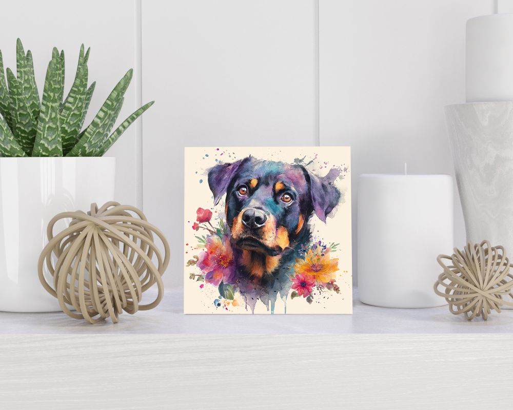Tegel 15X15 Cm Met Rottweiler Cadeau Decoratie | Tegeltjes Met Tekst | Tegeltjes Met Spreuken | Collega | Oma | Opa | Pensioen | Mama | Papa | Vriend Tegel 15x15 cm Rottweiler