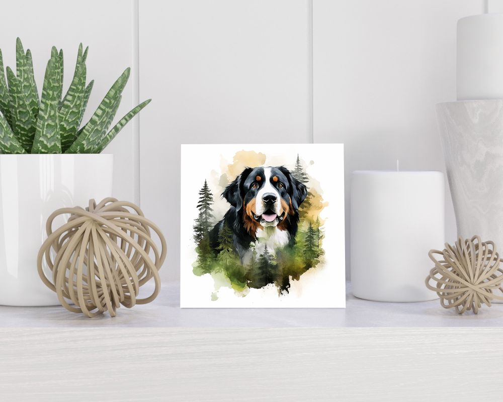 Tegel 15X15 Cm Met Berner Sennenhond Cadeau Decoratie | Tegeltjes Met Tekst | Tegeltjes Met Spreuken | Collega | Oma | Opa | Pensioen | Mama | Papa | Vriend Tegel 15x15 cm Berner Sennenhond