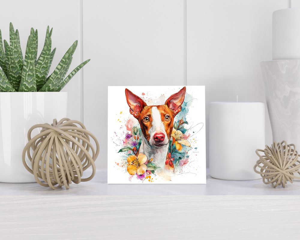 Tegel 15X15 Cm Met Podenco Ibicenco Cadeau Decoratie | Tegeltjes Met Tekst | Tegeltjes Met Spreuken | Collega | Oma | Opa | Pensioen | Mama | Papa | Vriend Tegel 15x15 cm Podenco Ibicenco