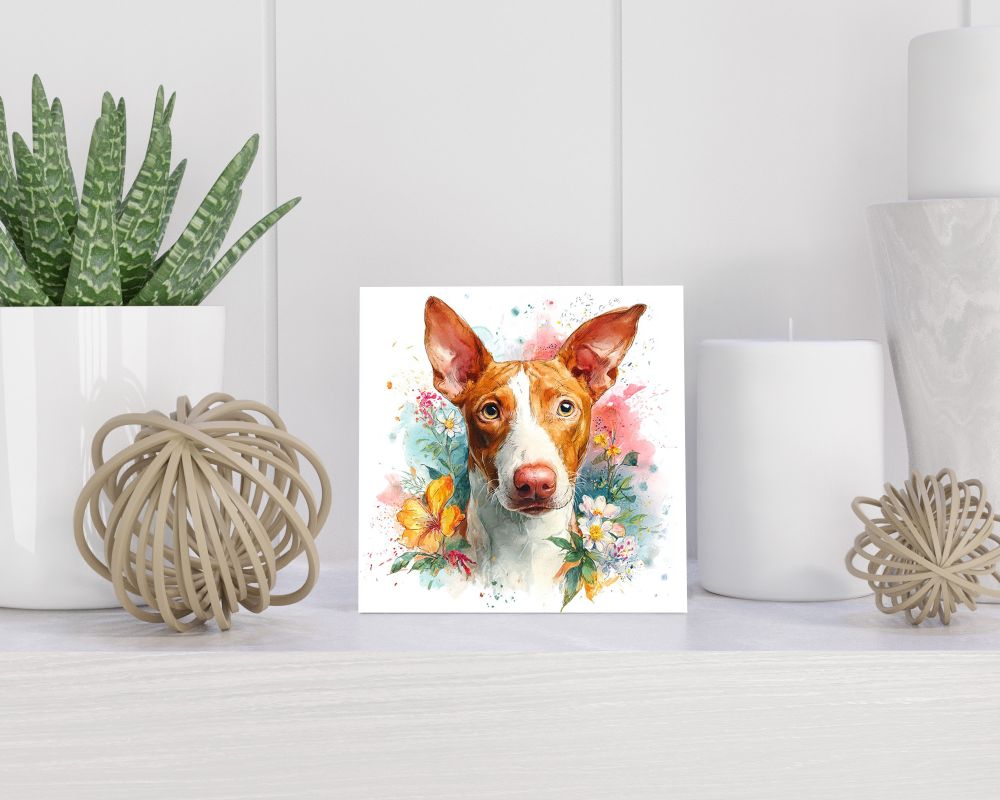 Tegel 15X15 Cm Met Podenco Ibicenco Cadeau Decoratie | Tegeltjes Met Tekst | Tegeltjes Met Spreuken | Collega | Oma | Opa | Pensioen | Mama | Papa | Vriend Tegel 15x15 cm Podenco Ibicenco