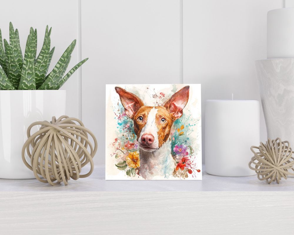 Tegel 15X15 Cm Met Podenco Ibicenco Cadeau Decoratie | Tegeltjes Met Tekst | Tegeltjes Met Spreuken | Collega | Oma | Opa | Pensioen | Mama | Papa | Vriend Tegel 15x15 cm Podenco Ibicenco