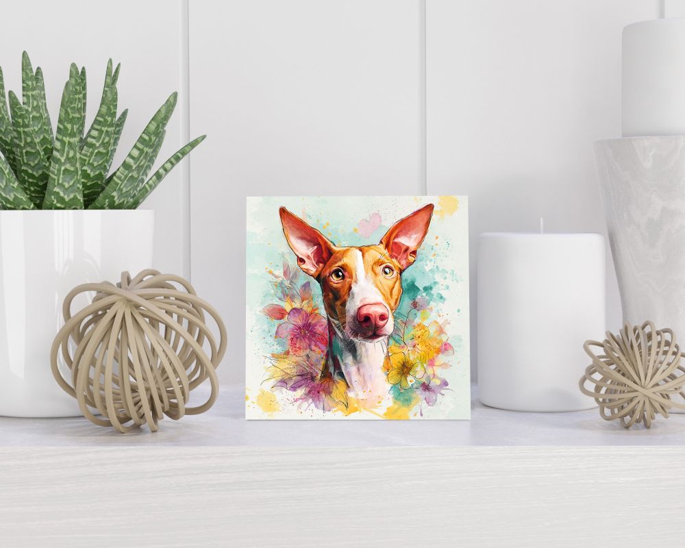Tegel 15X15 Cm Met Podenco Ibicenco Cadeau Decoratie | Tegeltjes Met Tekst | Tegeltjes Met Spreuken | Collega | Oma | Opa | Pensioen | Mama | Papa | Vriend Tegel 15x15 cm Podenco Ibicenco