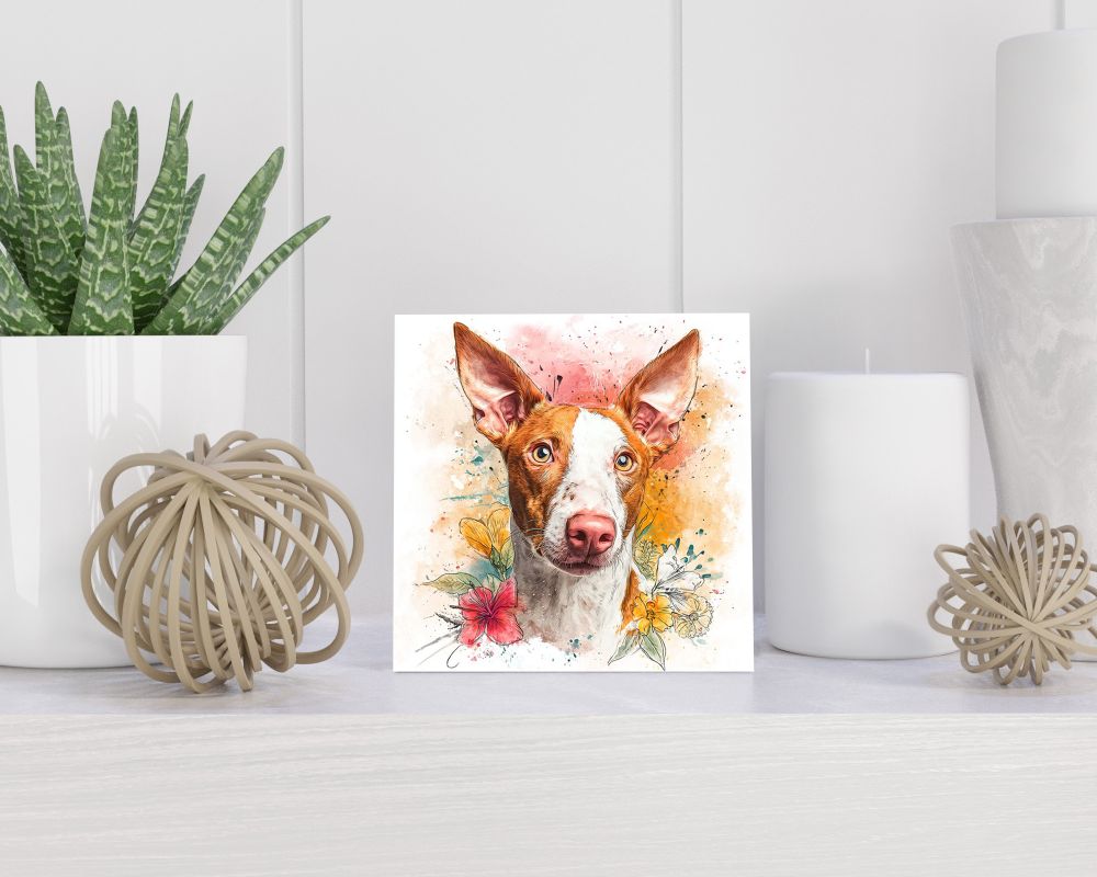 Tegel 15X15 Cm Met Podenco Ibicenco Cadeau Decoratie | Tegeltjes Met Tekst | Tegeltjes Met Spreuken | Collega | Oma | Opa | Pensioen | Mama | Papa | Vriend Tegel 15x15 cm Podenco Ibicenco