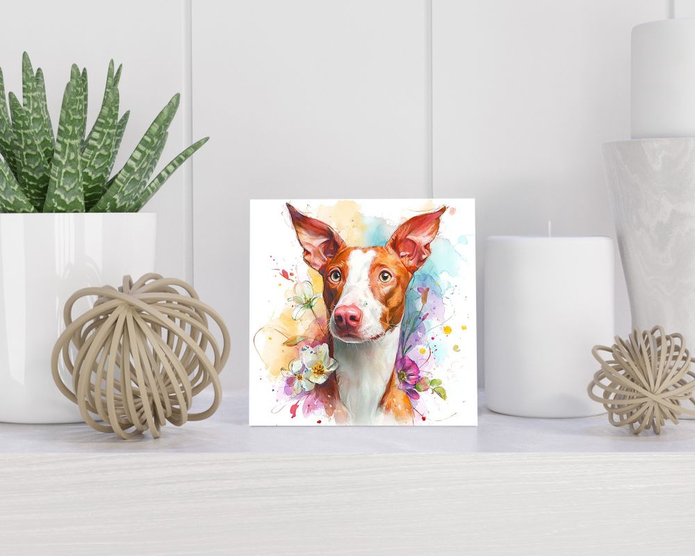 Tegel 15X15 Cm Met Podenco Ibicenco Cadeau Decoratie | Tegeltjes Met Tekst | Tegeltjes Met Spreuken | Collega | Oma | Opa | Pensioen | Mama | Papa | Vriend Tegel 15x15 cm Podenco Ibicenco