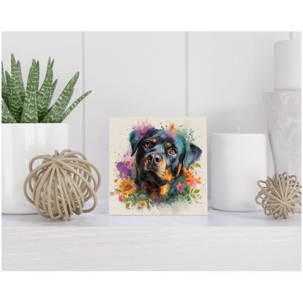 Tegel 15X15 Cm Met Rottweiler Cadeau Decoratie | Tegeltjes Met Tekst | Tegeltjes Met Spreuken | Collega | Oma | Opa | Pensioen | Mama | Papa | Vriend Tegel 15x15 cm Rottweiler