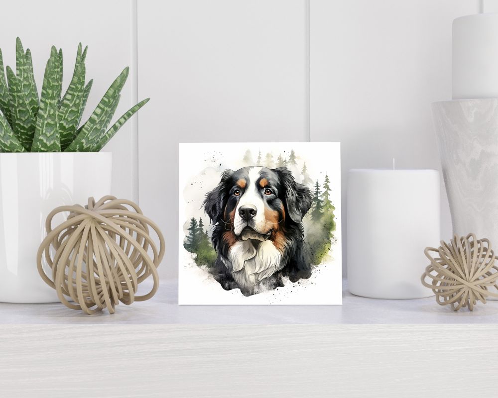Tegel 15X15 Cm Met Berner Sennenhond Cadeau Decoratie | Tegeltjes Met Tekst | Tegeltjes Met Spreuken | Collega | Oma | Opa | Pensioen | Mama | Papa | Vriend Tegel 15x15 cm Berner Sennenhond