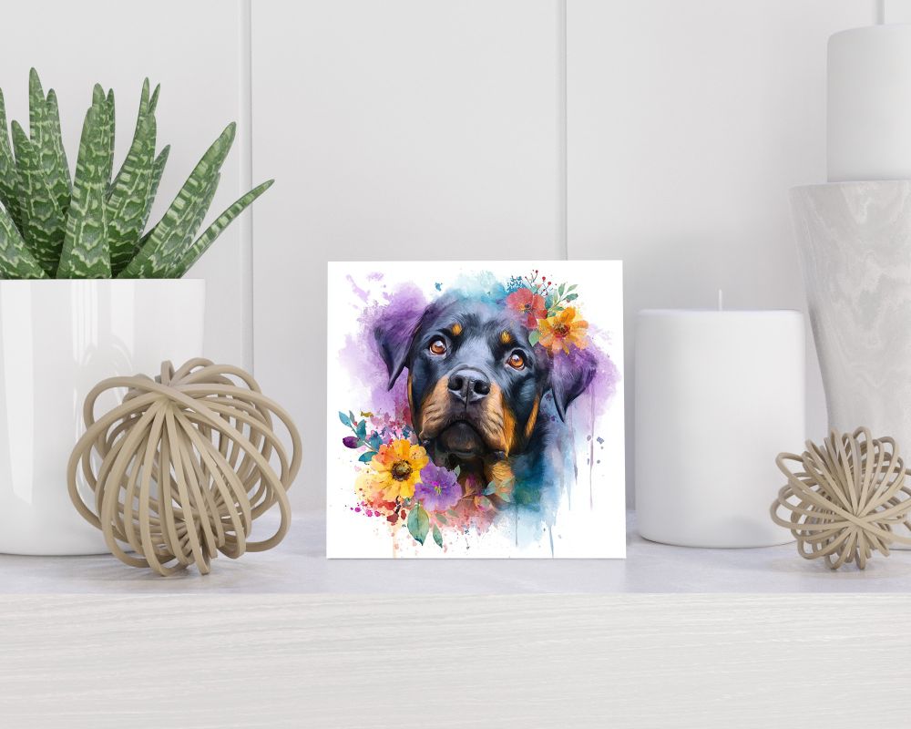 Tegel 15X15 Cm Met Rottweiler Cadeau Decoratie | Tegeltjes Met Tekst | Tegeltjes Met Spreuken | Collega | Oma | Opa | Pensioen | Mama | Papa | Vriend Tegel 15x15 cm Rottweiler
