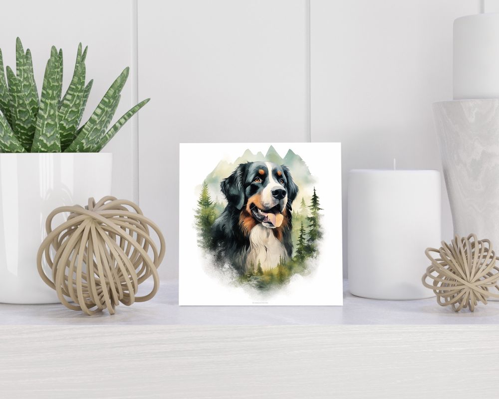 Tegel 15X15 Cm Met Berner Sennenhond Cadeau Decoratie | Tegeltjes Met Tekst | Tegeltjes Met Spreuken | Collega | Oma | Opa | Pensioen | Mama | Papa | Vriend Tegel 15x15 cm Berner Sennenhond