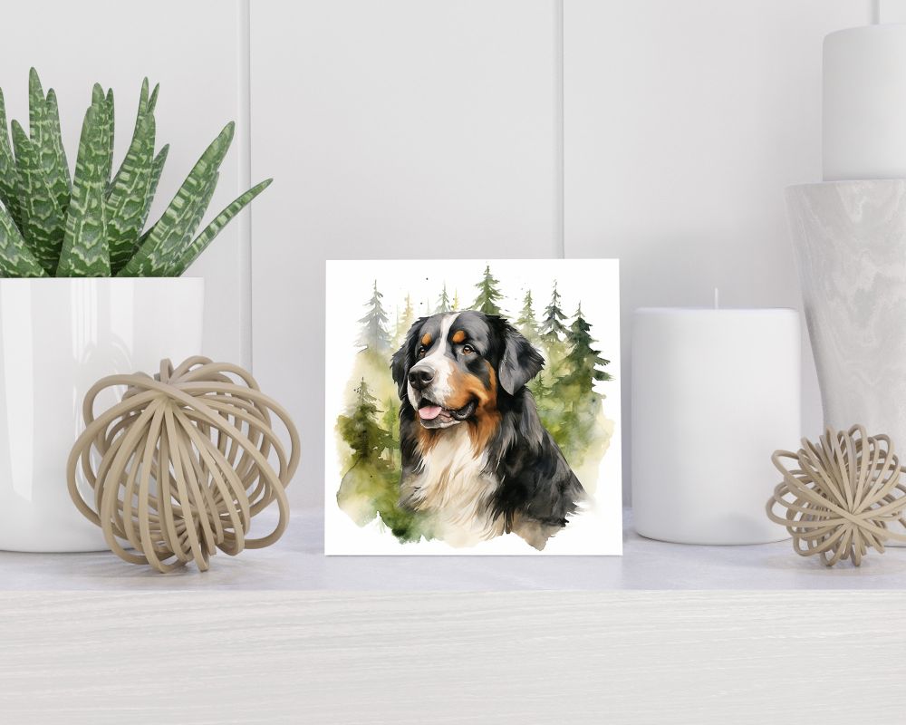 Tegel 15X15 Cm Met Berner Sennenhond Cadeau Decoratie | Tegeltjes Met Tekst | Tegeltjes Met Spreuken | Collega | Oma | Opa | Pensioen | Mama | Papa | Vriend Tegel 15x15 cm Berner Sennenhond