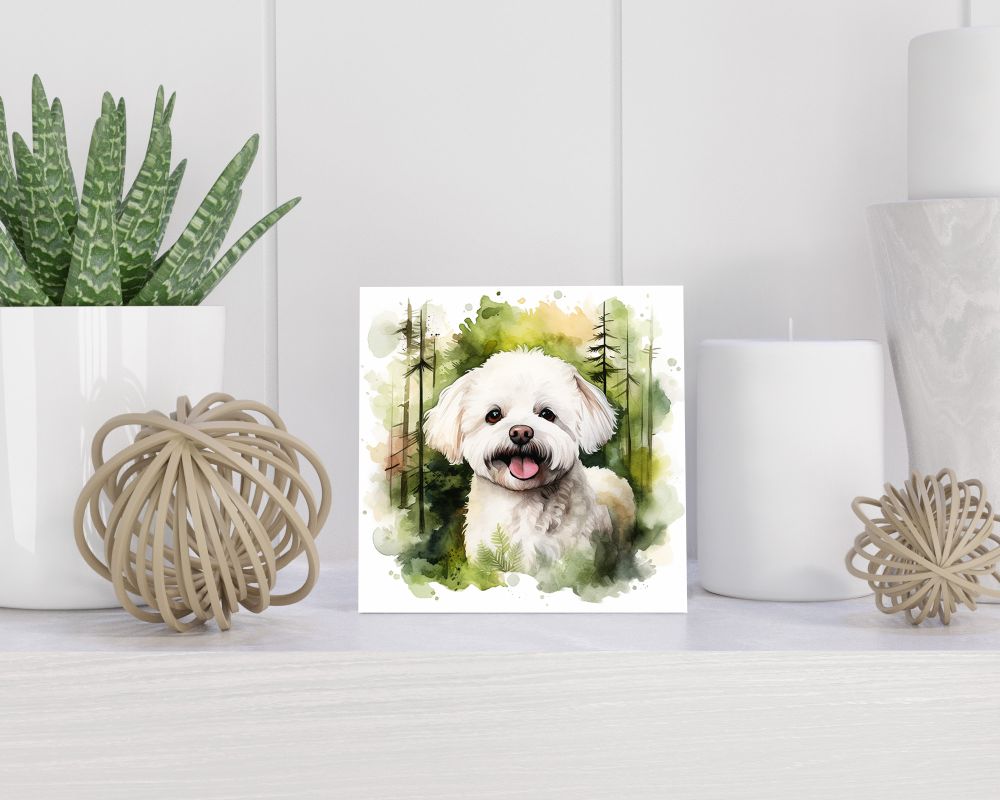 Tegel 15X15 Cm Met Bichon Frisé Cadeau Decoratie | Tegeltjes Met Tekst | Tegeltjes Met Spreuken | Collega | Oma | Opa | Pensioen | Mama | Papa | Vriend Tegel 15x15 cm Bichon Frisé