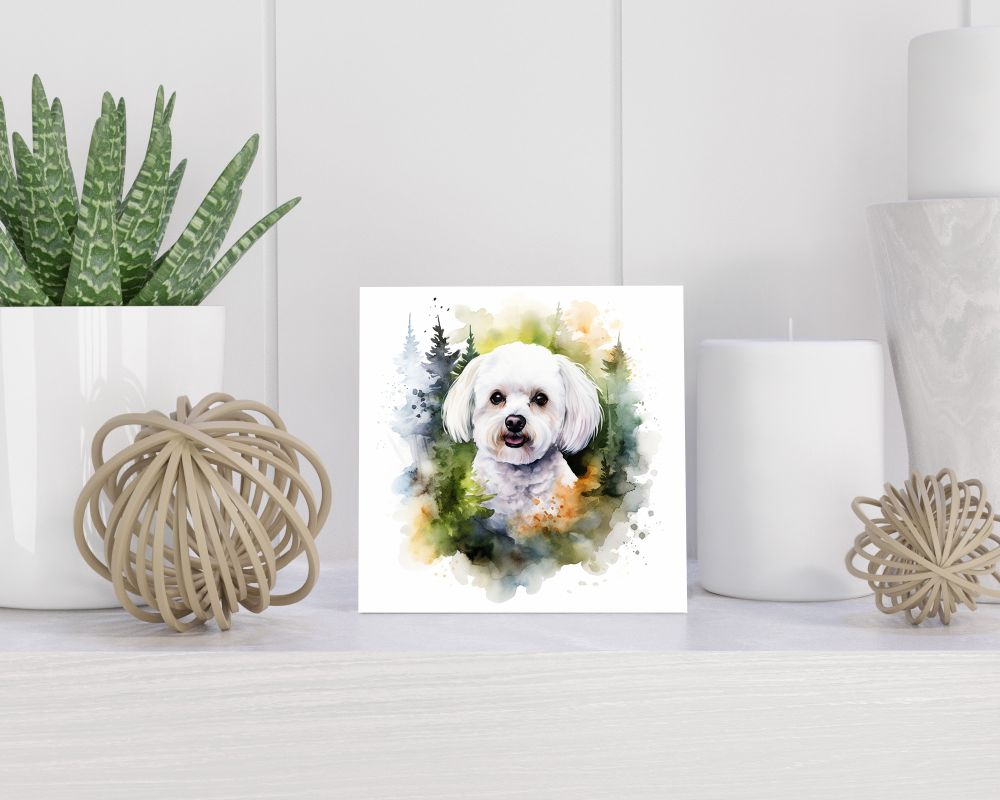 Tegel 15X15 Cm Met Bichon Frisé Cadeau Decoratie | Tegeltjes Met Tekst | Tegeltjes Met Spreuken | Collega | Oma | Opa | Pensioen | Mama | Papa | Vriend Tegel 15x15 cm Bichon Frisé