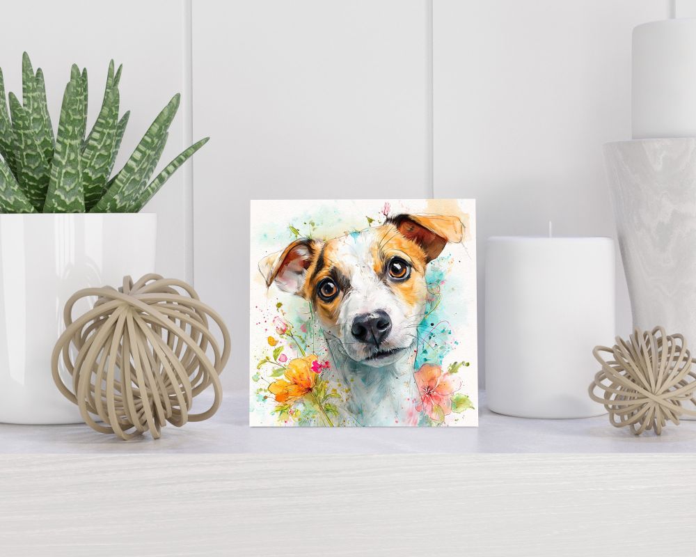 Tegel 15X15 Cm Met Jack Russell Terriër Cadeau Decoratie | Tegeltjes Met Tekst | Tegeltjes Met Spreuken | Collega | Oma | Opa | Pensioen | Mama | Papa | Vriend Tegel 15x15 cm Jack Russell Terriër