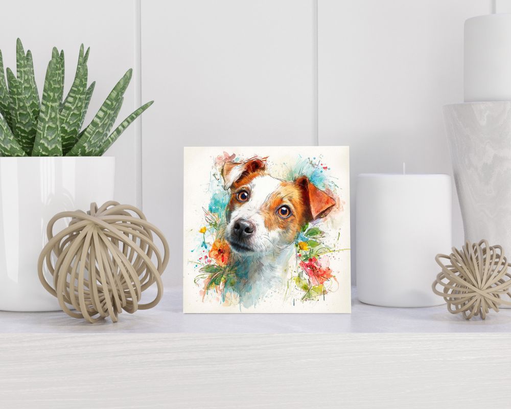 Tegel 15X15 Cm Met Jack Russell Terriër Cadeau Decoratie | Tegeltjes Met Tekst | Tegeltjes Met Spreuken | Collega | Oma | Opa | Pensioen | Mama | Papa | Vriend Tegel 15x15 cm Jack Russell Terriër