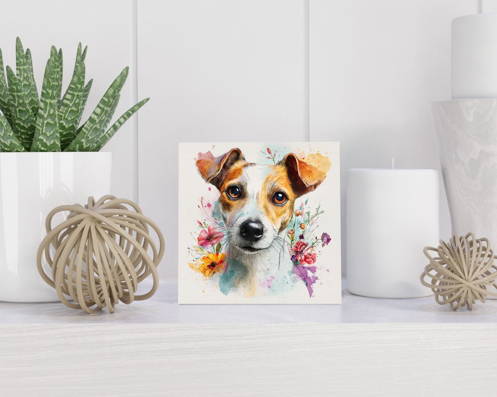 Tegel 15X15 Cm Met Jack Russell Terriër Cadeau Decoratie | Tegeltjes Met Tekst | Tegeltjes Met Spreuken | Collega | Oma | Opa | Pensioen | Mama | Papa | Vriend Tegel 15x15 cm Jack Russell Terriër
