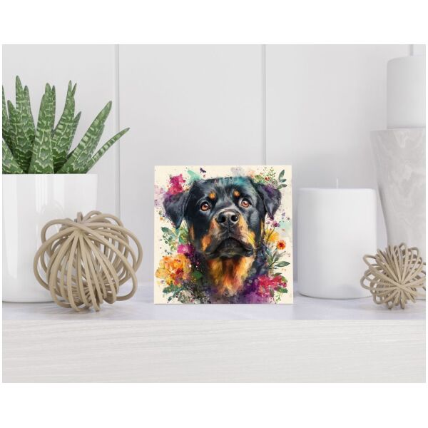 Tegel 15X15 Cm Met Rottweiler Cadeau Decoratie | Tegeltjes Met Tekst | Tegeltjes Met Spreuken | Collega | Oma | Opa | Pensioen | Mama | Papa | Vriend Tegel 15x15 cm Rottweiler