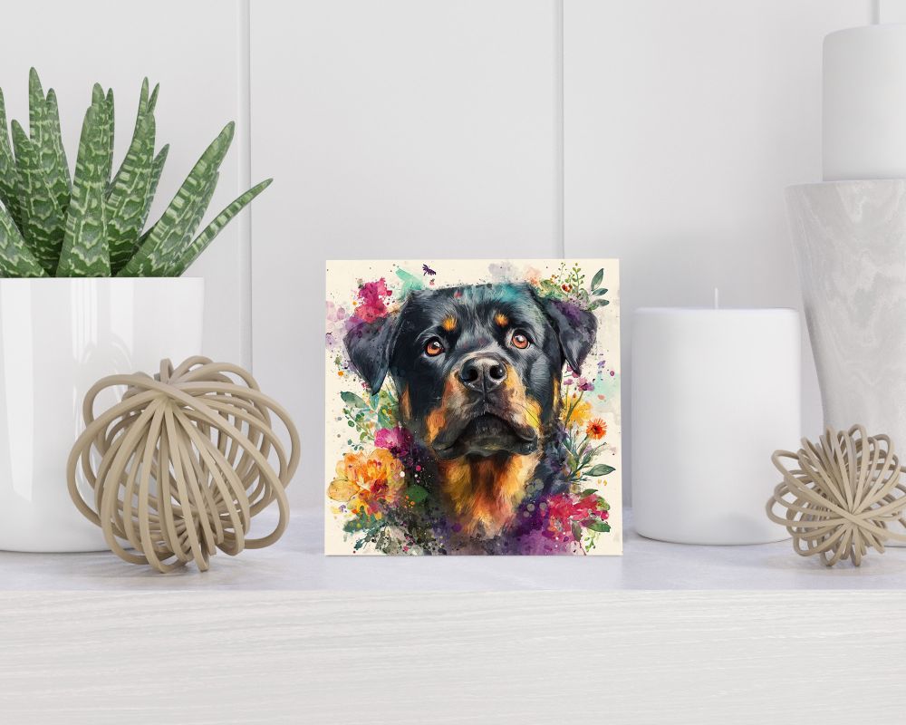 Tegel 15X15 Cm Met Rottweiler Cadeau Decoratie | Tegeltjes Met Tekst | Tegeltjes Met Spreuken | Collega | Oma | Opa | Pensioen | Mama | Papa | Vriend Tegel 15x15 cm Rottweiler