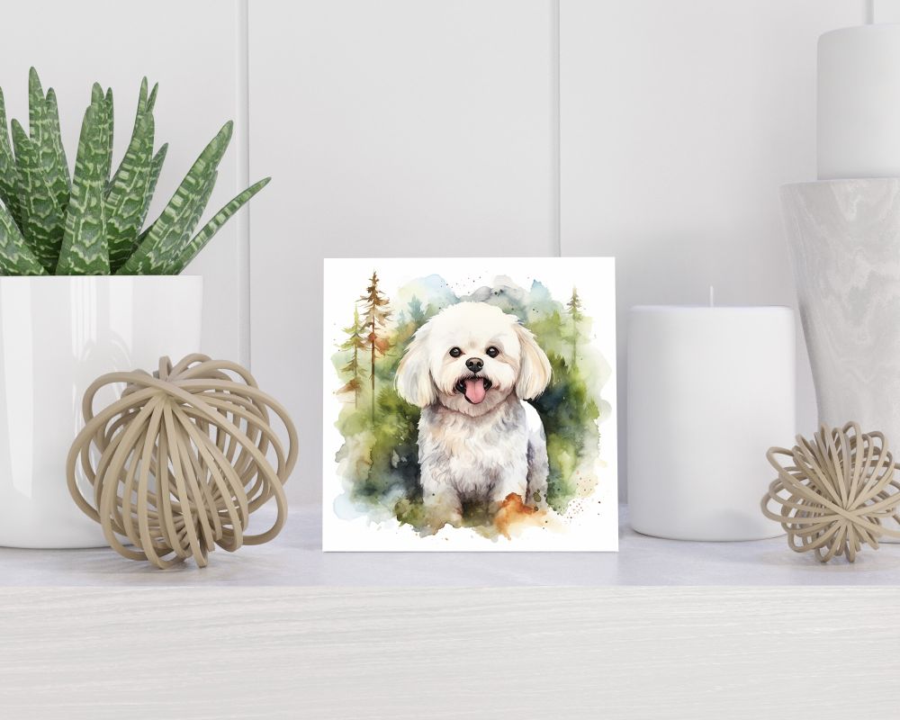 Tegel 15X15 Cm Met Bichon Frisé Cadeau Decoratie | Tegeltjes Met Tekst | Tegeltjes Met Spreuken | Collega | Oma | Opa | Pensioen | Mama | Papa | Vriend Tegel 15x15 cm Bichon Frisé