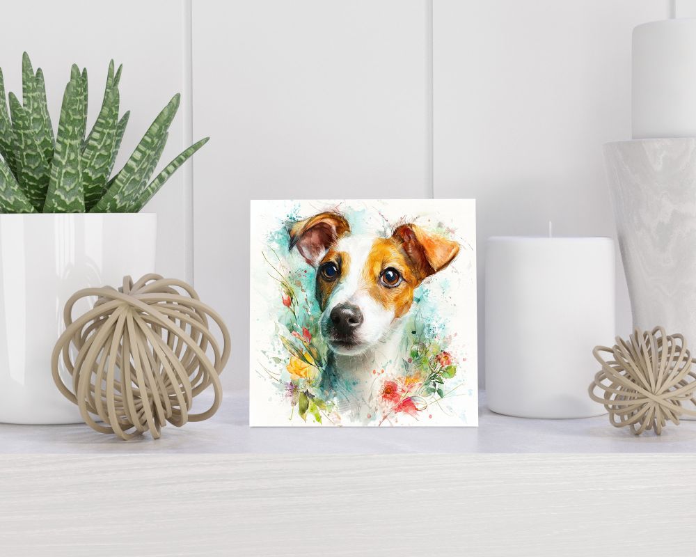Tegel 15X15 Cm Met Jack Russell Terriër Cadeau Decoratie | Tegeltjes Met Tekst | Tegeltjes Met Spreuken | Collega | Oma | Opa | Pensioen | Mama | Papa | Vriend Tegel 15x15 cm Jack Russell Terriër
