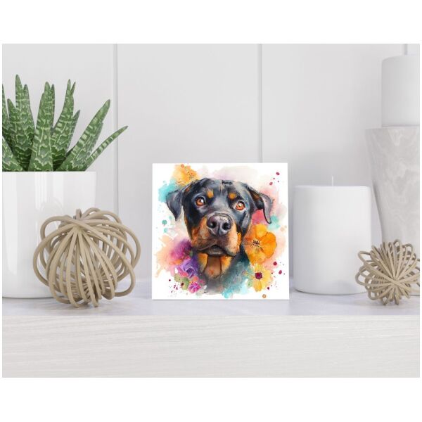 Tegel 15X15 Cm Met Rottweiler Cadeau Decoratie | Tegeltjes Met Tekst | Tegeltjes Met Spreuken | Collega | Oma | Opa | Pensioen | Mama | Papa | Vriend Tegel 15x15 cm Rottweiler