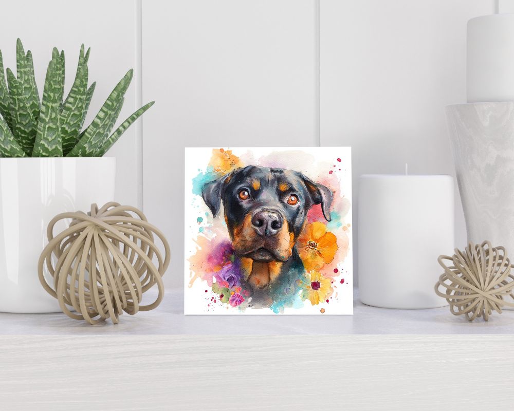 Tegel 15X15 Cm Met Rottweiler Cadeau Decoratie | Tegeltjes Met Tekst | Tegeltjes Met Spreuken | Collega | Oma | Opa | Pensioen | Mama | Papa | Vriend Tegel 15x15 cm Rottweiler