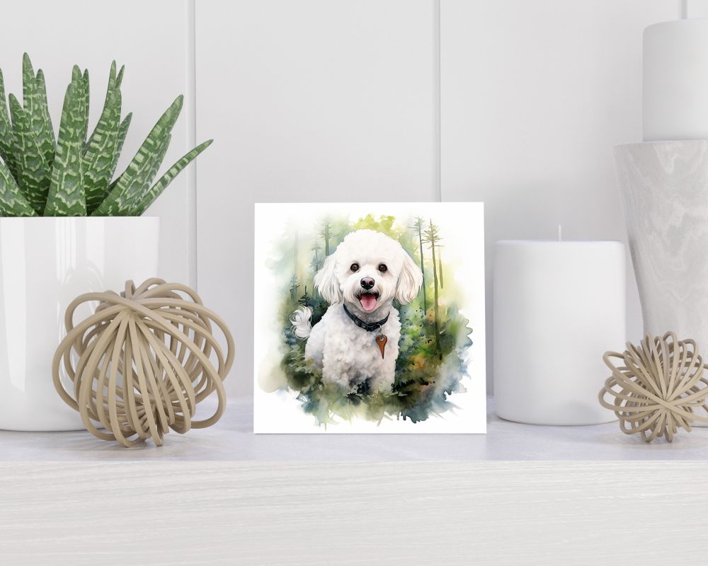 Tegel 15X15 Cm Met Bichon Frisé Cadeau Decoratie | Tegeltjes Met Tekst | Tegeltjes Met Spreuken | Collega | Oma | Opa | Pensioen | Mama | Papa | Vriend Tegel 15x15 cm Bichon Frisé
