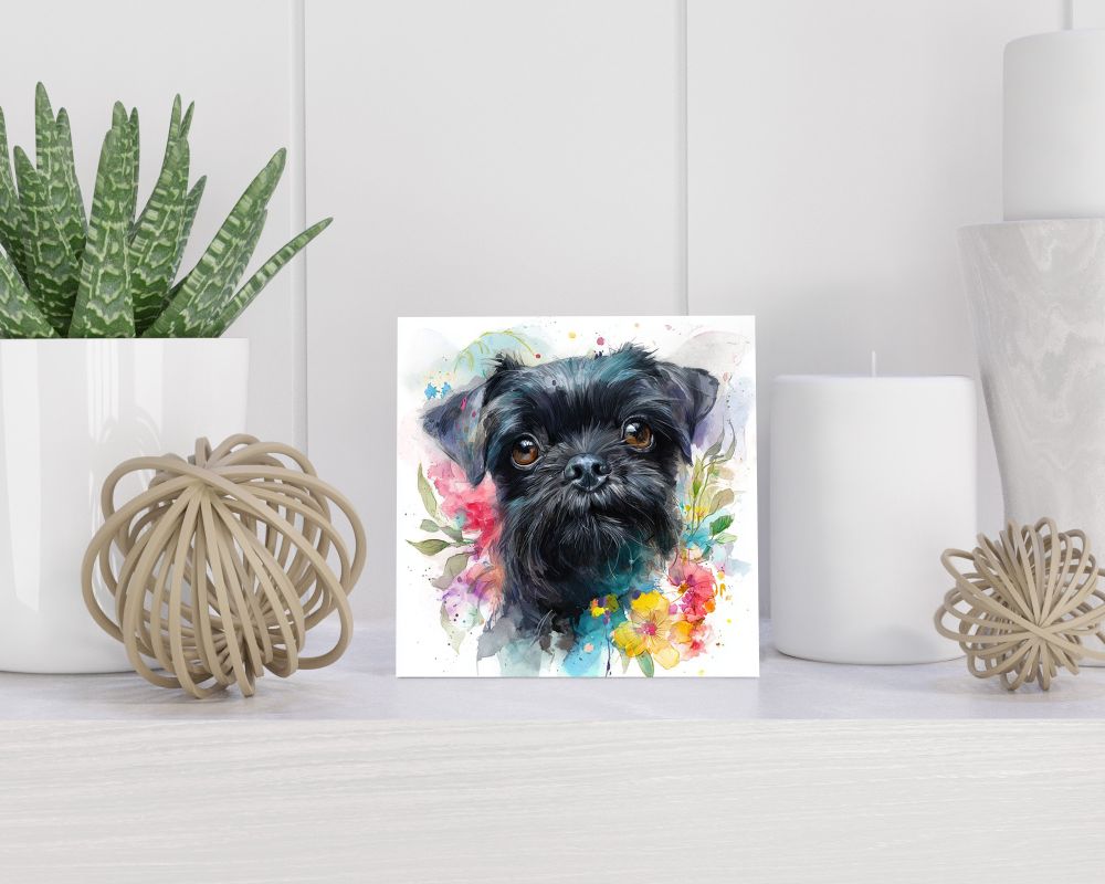 Tegel 15X15 Cm Met Affenpinscher Cadeau Decoratie | Tegeltjes Met Tekst | Tegeltjes Met Spreuken | Collega | Oma | Opa | Pensioen | Mama | Papa | Vriend Tegel 15x15 cm Affenpinscher