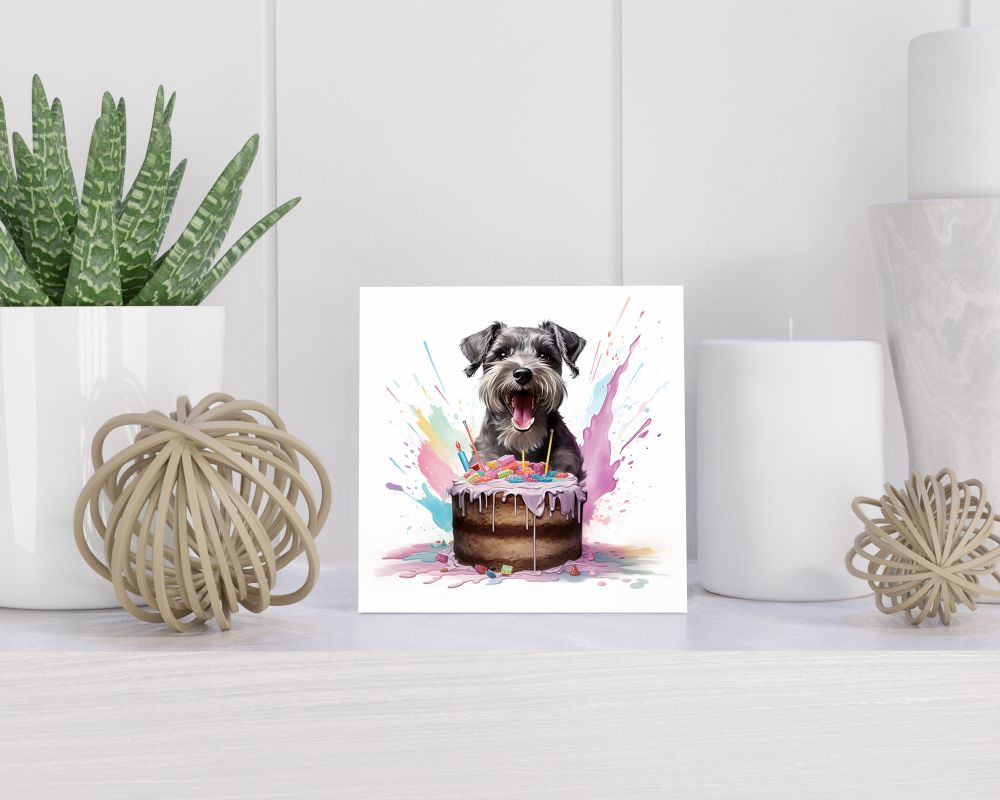 Tegel 15X15 Cm Met Dwergschnauzer Cadeau Decoratie | Tegeltjes Met Tekst | Tegeltjes Met Spreuken | Collega | Oma | Opa | Pensioen | Mama | Papa | Vriend Tegel 15x15 cm Dwergschnauzer