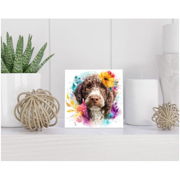 Tegel 15X15 Cm Met Lagotto Romagnol Cadeau Decoratie | Tegeltjes Met Tekst | Tegeltjes Met Spreuken | Collega | Oma | Opa | Pensioen | Mama | Papa | Vriend Tegel 15x15 cm Lagotto Romagnol