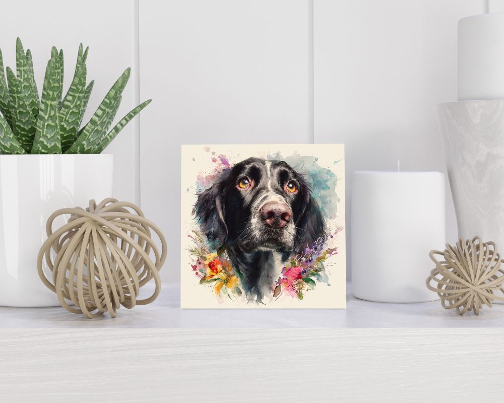 Tegel 15X15 Cm Met Grote Münsterlander Cadeau Decoratie | Tegeltjes Met Tekst | Tegeltjes Met Spreuken | Collega | Oma | Opa | Pensioen | Mama | Papa | Vriend Tegel 15x15 cm Grote Münsterlander