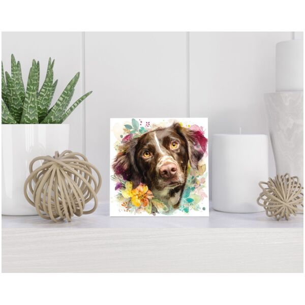 Tegel 15X15 Cm Met Grote Münsterlander Cadeau Decoratie | Tegeltjes Met Tekst | Tegeltjes Met Spreuken | Collega | Oma | Opa | Pensioen | Mama | Papa | Vriend Tegel 15x15 cm Grote Münsterlander