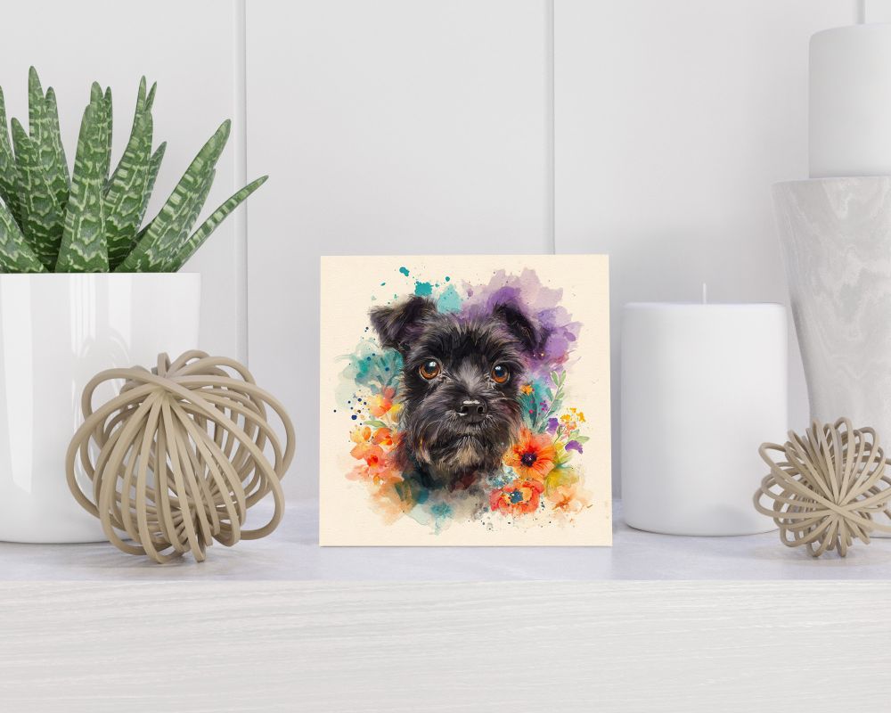 Tegel 15X15 Cm Met Affenpinscher Cadeau Decoratie | Tegeltjes Met Tekst | Tegeltjes Met Spreuken | Collega | Oma | Opa | Pensioen | Mama | Papa | Vriend Tegel 15x15 cm Affenpinscher
