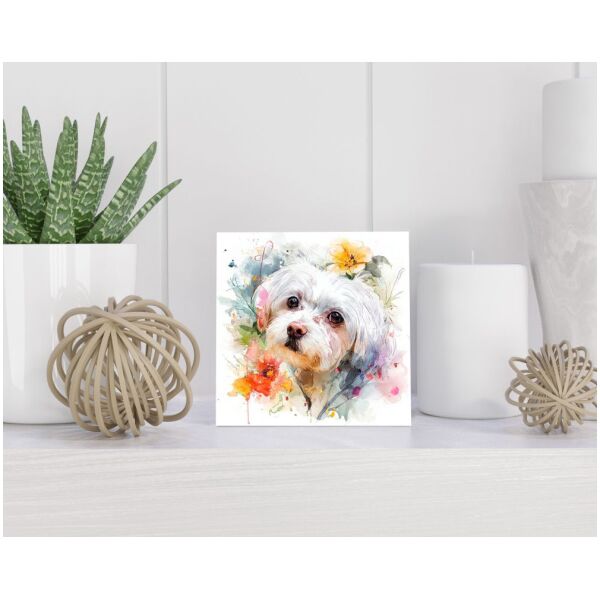 Tegel 15x15 cm Maltese Dog